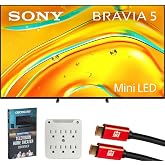 Sony BRAVIA 5 55 inch Mini LED 4K HDR Google TV (2025) K55XR50 Bundle with 2X Deco Gear 6FT HDMI Cable, SurgePro 6-Outlet Surge Adapter and Deco Gear Home Theater Beginner's Guide