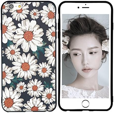 iPhone 6 Plus Case, iPhone 6S Plus Case, Riiloe 3D Embossed Flowers Floral Pattern, Apple Iphone 6 6S Plus Ultra Slim Anti-Scratch Light Case Cover for iPhone 6 6S Plus (5.5) inch (chrysanthemum)