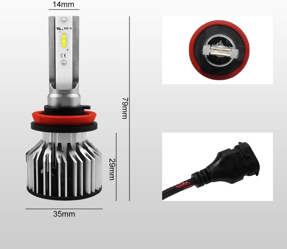 rimthin 9005 Bulbs, Super Bright 6000K Cool White with Cooling Fan, IP67, Pack of 2