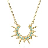 MTMY Gold Moon Pendant Necklace for Women,14K Gold Plated Dainty Chain Crescent Moon Sun Star Necklace Jewelry