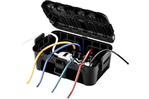 RESTMO IP54 Extra Large Outdoor Electrical Box w/ 6 Cable Seal Entry, Weatherproof Extension Cord Safety Cover, Protect Power