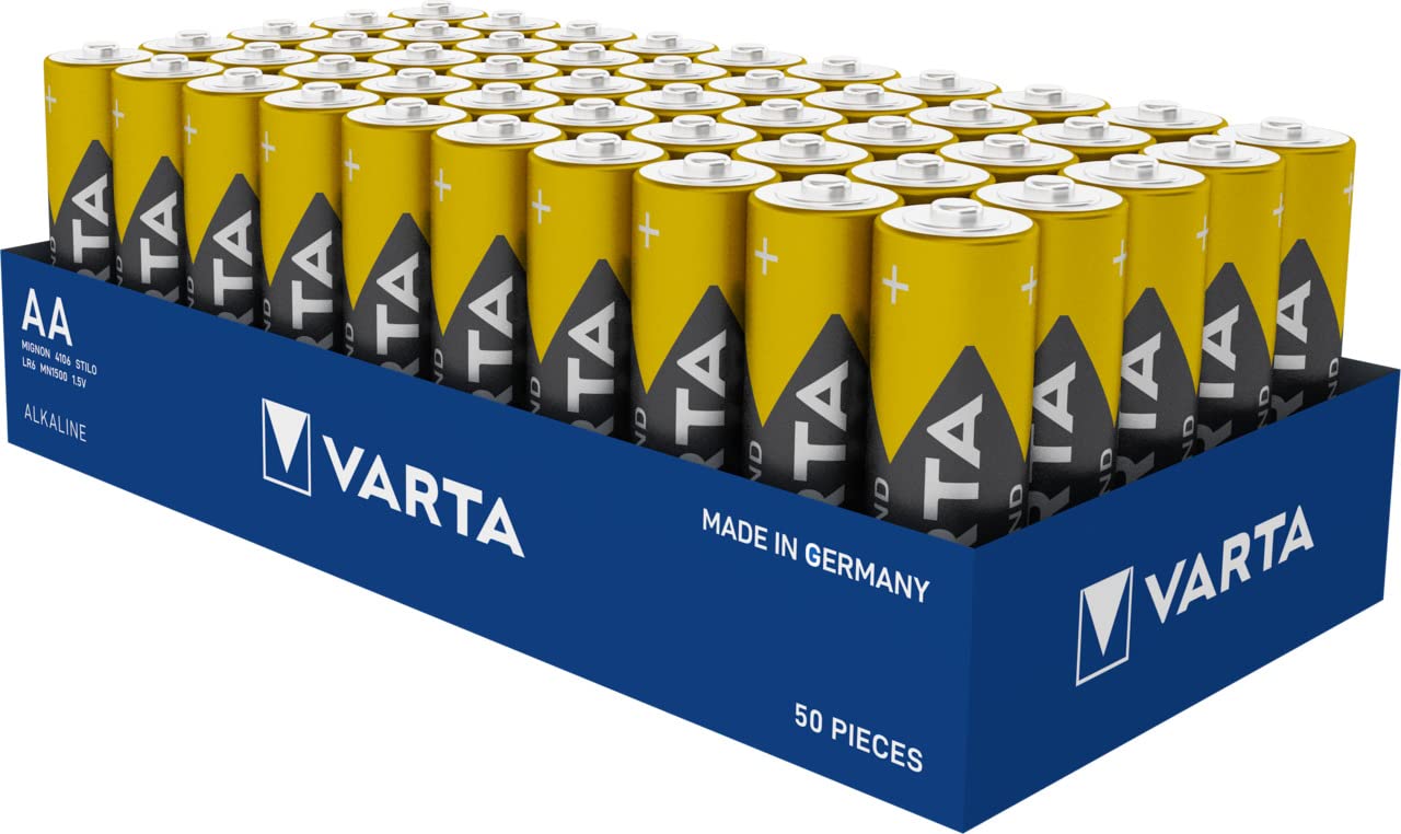 VARTA Batterien AA, 50 Stück Vorratspack, Power on Demand, Alkaline, 1,5 V 2