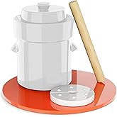 Fermentation Crock 1/2 Gallon Humble House Sauerkrock Sauerkraut Crock with Lid Weights & Pounder - White Ceramic Fermenting Crock Kit for Pickling Cabbage Kimchi Vegetables 2 Liter Fermentation Jar