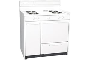 Summit Appliance WNM4307 36" Wide Gas Range in White with Electronic Ignition, Side Storage Cabinet, Broiler Drawer, Broiler Tray, Recessed Oven Door