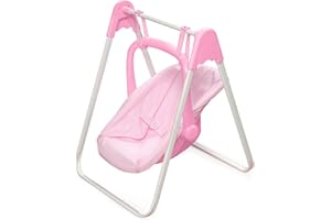 Badger Basket Doll Swing Carrier - Adjustable Toy Swing for 18 Inch Dolls with Sturdy Frame, Lightweight Portable Design, and Easy Assembly - Pretend Play Accessory