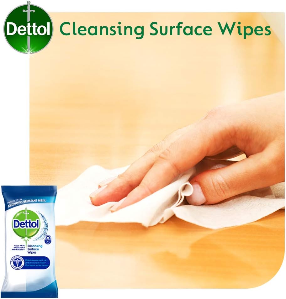 Dettol Antibacterial Cleansing Surface Biodegradable Wipes, Fragrance Free, 756 Wipes (126 x 6pck), Disinfectant - Image 5