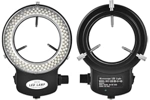 Microscope Ring Light,144 LED Ring Light for Stereo Microscope & Camera,Adjustable Microscope Ring Light, with Adapter