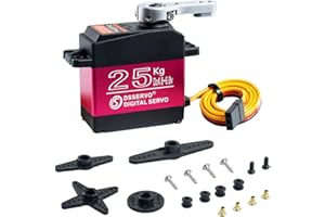 Hosyond DS3225 25kg RC Servo High Torque Full Metal Gears Waterproof Digital Servo Compatible with 1/8, 1/10 RC Cars/Robots/Trucks(Control Angle 270°)
