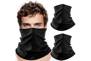 PLACHIDAY 2 Pack Winter Thernal Neck Gaiters for Men,Women Warmer,Loose Face Cover Breathable Mask Dust&Wind Proof Scarf for Skiing Fishing Hiking Cycling Outdoor Activity