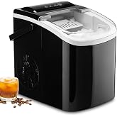 F.W.WOOLWORTHS Ice Maker Countertop, Portable Ice Cube Machine, Black | 15kg/33lbs Daily Capacity, 9 Cubes Ready in 6-13 Mins, with Large Viewing Window, for Home, Kitchen, Office, Party
