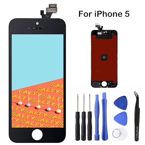 TPEKKA Display Ersatz für iPhone 5 Display Ersatz Bildschirm Set LCD Touchscreen Digitizer Display-Front Glas Panel mit Kompl