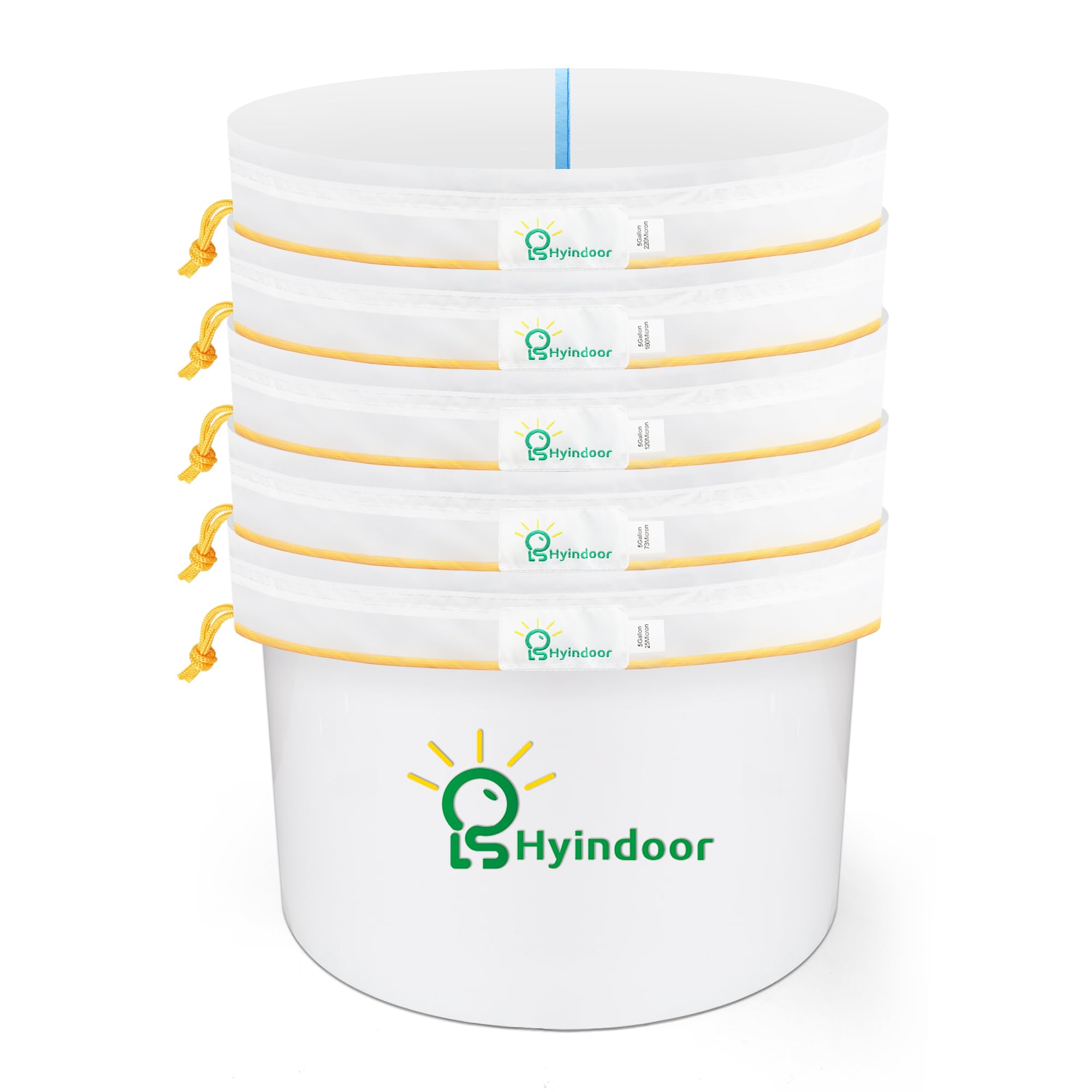 Hyindoor Bubble Mesh Bags 5 Gallon 5 Hash Bag Ice Bubble Bag Essence Extractor Kit Come with Pressing Screen and Storage Bag