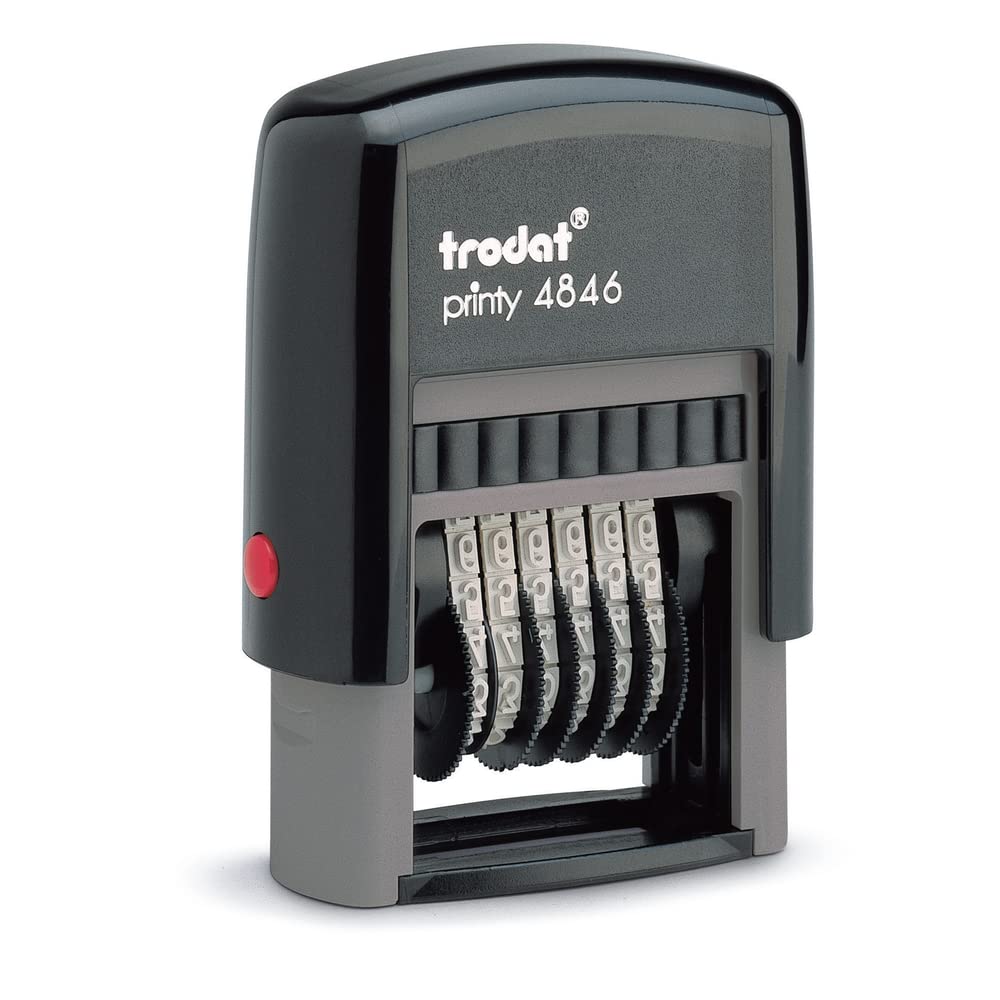 Trodat Printy 4846 Ziffernstempel 6 Places Including Special Character, Character Height 4 MM, Black — image 1