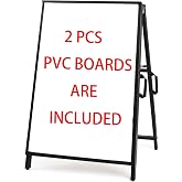 pabues A Frame Sidewalk Sign 24x36 inches Sandwich Board Signs Outdoor Heavy Duty Double-Sided,including 2 Corrugated Boards 2 Anti-Glare for Business Indoor Outdoor (1 PACK)