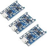TP4056 Micro USB 1A 5V 18650 Battery Charger Module Charging Board Two Protection Functions 3pcs