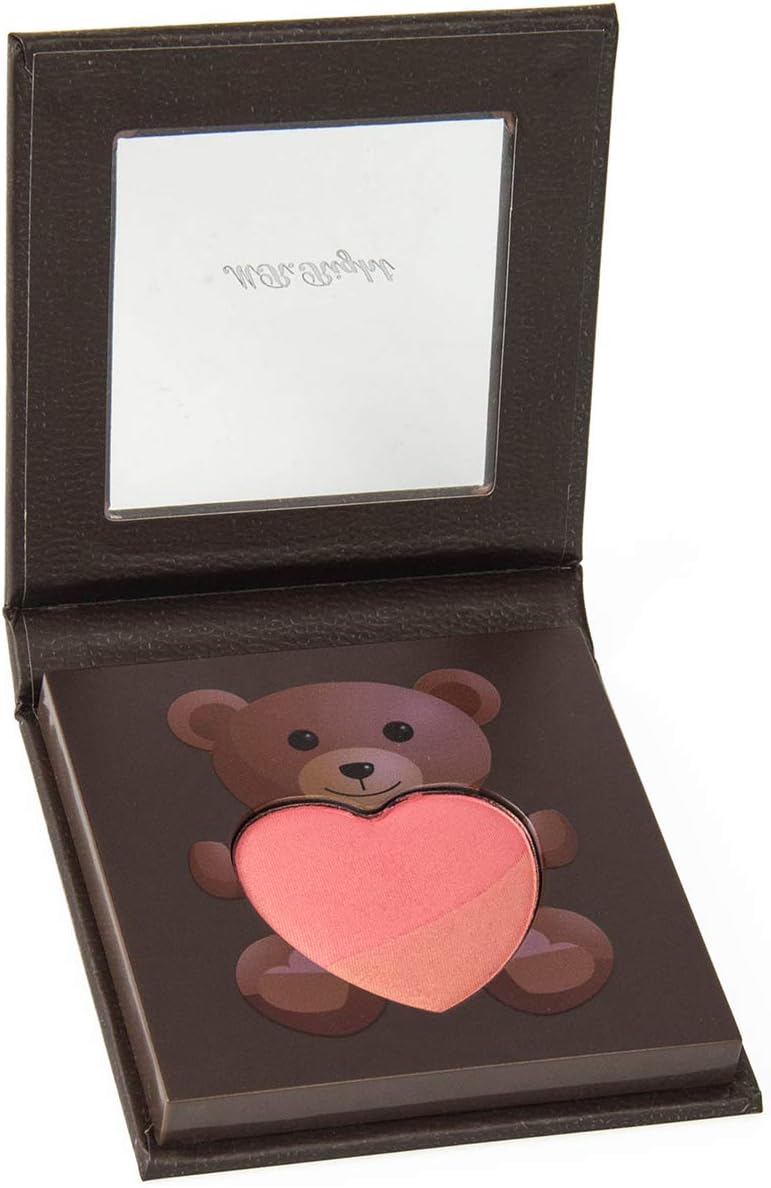 TZ COSMETIX - Teddy Bear Heart-shaped Makeup Blush Set - include Shimmer and Matte effects - High Pigmented and Smooth Blusher & Contour Cosmetics Kit comes with 2 Magnetic Pans (No.01)