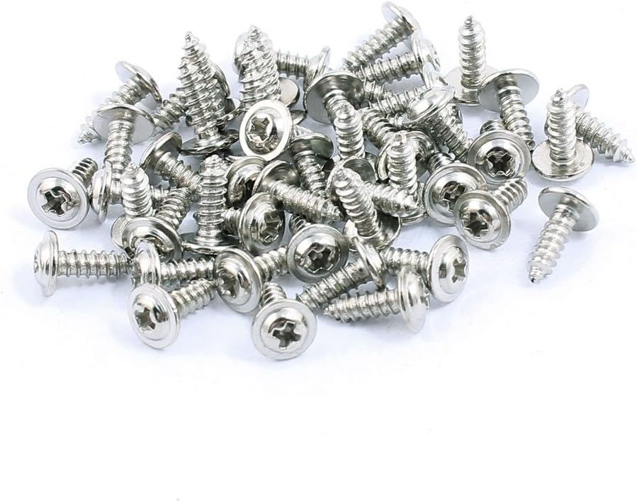 uxcell 50pcs 2.5x8 Stainless Steel Round Head SelfTapping Screws with Shoulder