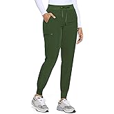 COZYFIT Womens Scrub Pants - Soft Stretch Yoga Style with 5 Pockets, Slim Fit Jogger Scrubs Pants for Women
