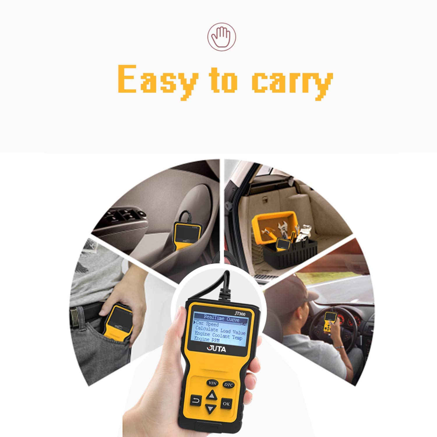 JUTA JT300 OBD2 Scanner Enhanced OBD-II Automotive Code Reader Vehicle Diagnostic Scan Tool Check Engine Light Analyzer