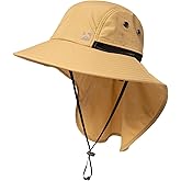 Oversized XL XXL Mens Sun Hat Big Head Neck Flap Shade Waterproof UPF50+ Wide Brim Hat Fishing Safari Hiking