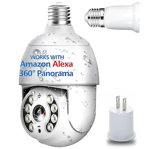 4MP Outdoor Camera Wireless,Light Bulb Security Camera,Light Bulb