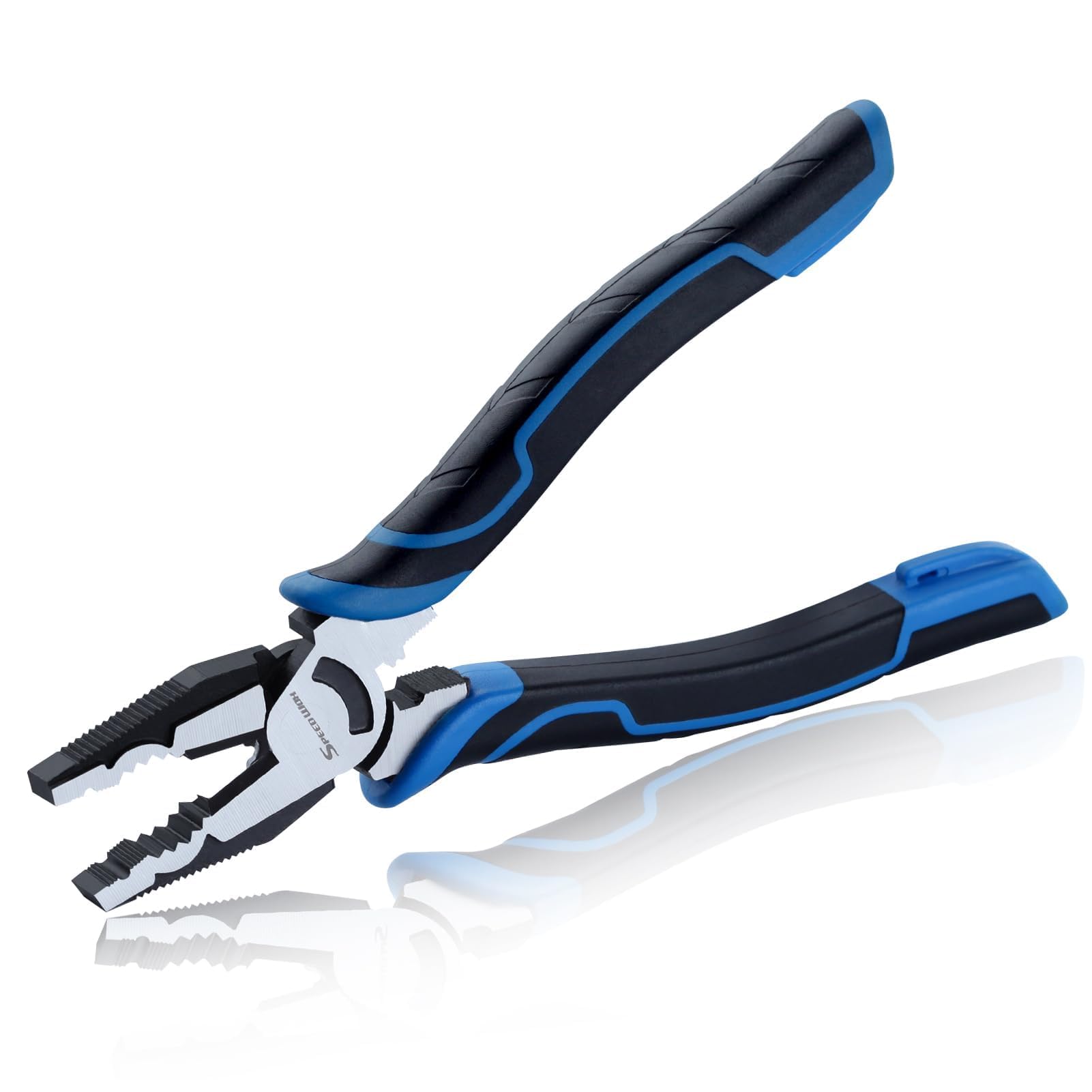 SPEEDWOX 8-Inch Multifunctional Tool Pliers Multipurpose Linesman Pliers with Wire Cutter and Crimper Serrated Jaws Screw Extractor Screw Removal Tool