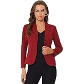 Allegra K Women's Work Office Blazer Stretch Lapel Collar Long Sleeve Jacket Suit Blazer