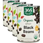 365 by Whole Foods Market, Organic Spicy Black Beans, 15 Ounce (Pack of 4)