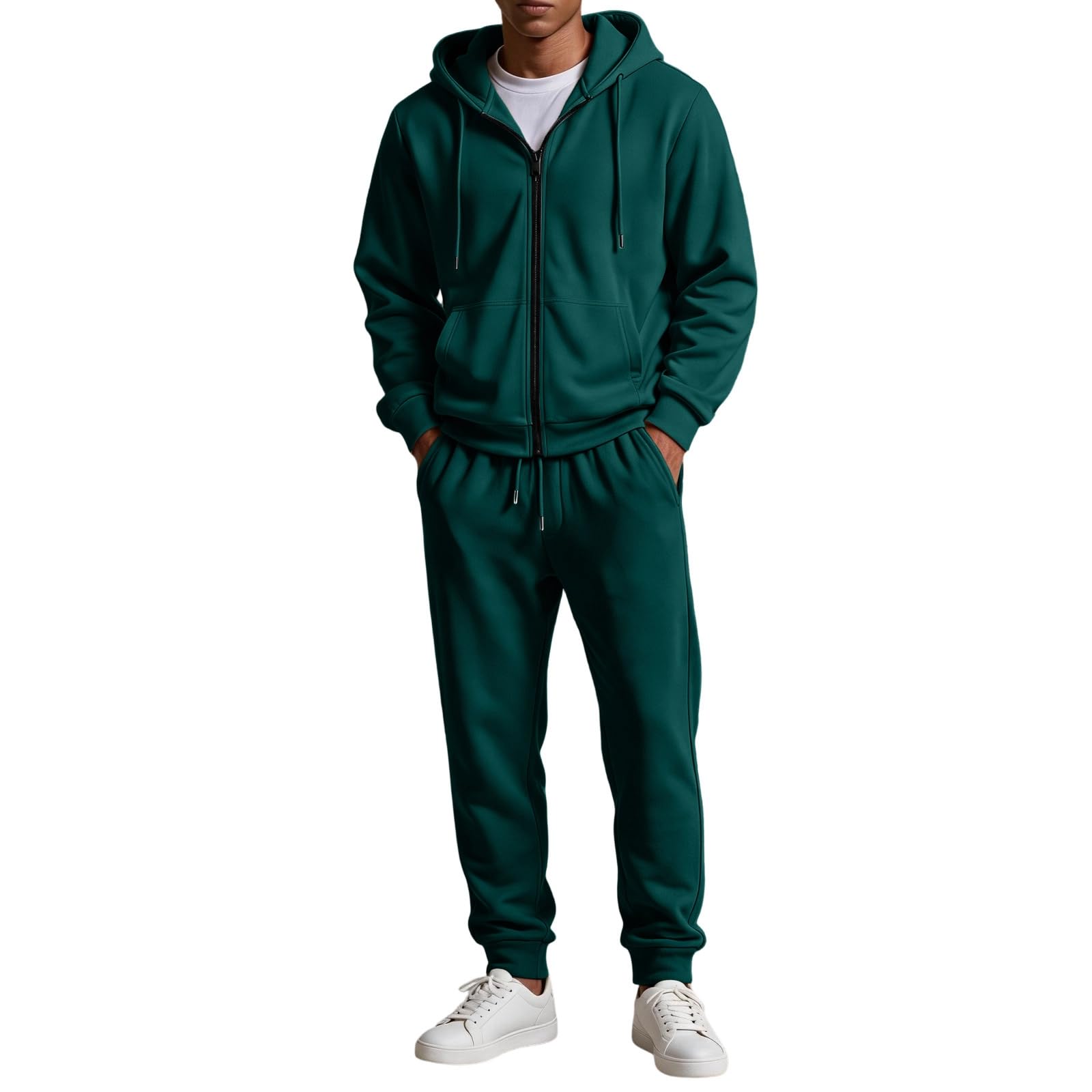 ASUIU Sweat Suits for Men 2 Piece Zip Up Hoodie and Sweatpants Set | Mens Sweatsuit 2 Piece Set, Fall Winter Outfits, Loungew