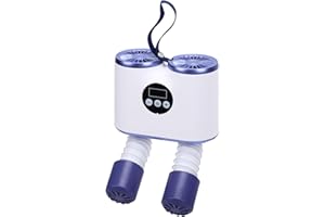 TIKATARER Portable Fast Drying Shoe Dryer, Boots Dryer with Dual Retractable Hoses, 55C Warm Air Circulation & 240 Minute Tim