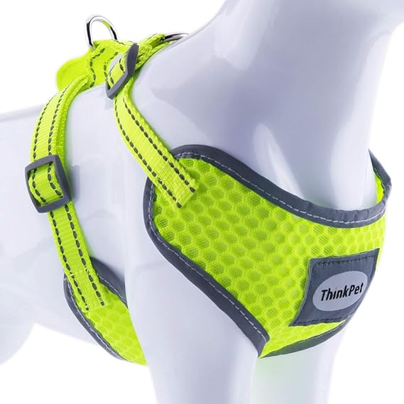 ThinkPet No-Pull Hundegeschirr - Atmungsaktiv Vest Geschirr Mesh Brustgeschirr für Hunde, reflektierend Verstellbare Softgesc
