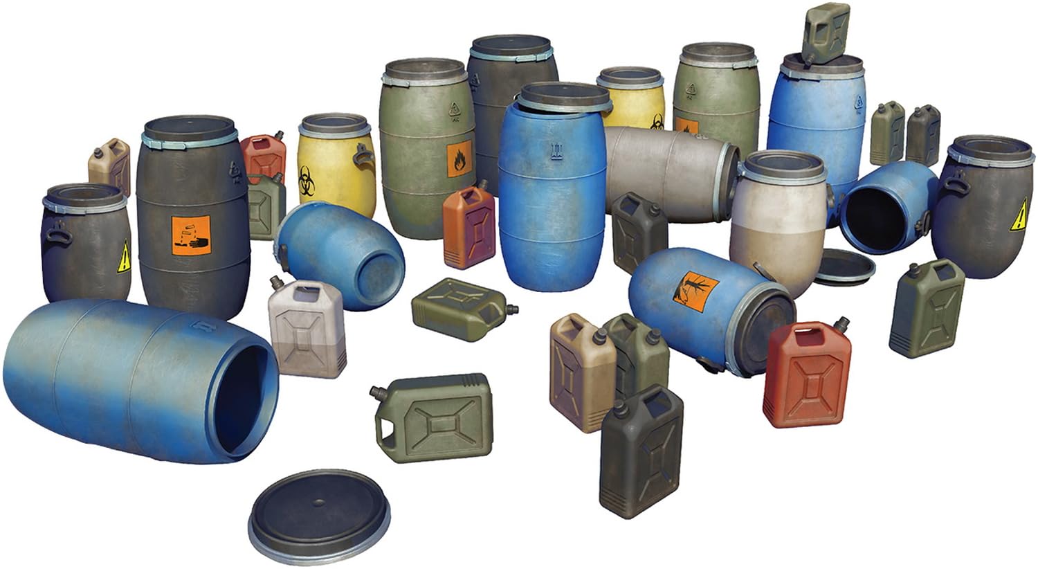 Miniart 1:48 - Plastic Barrels & Cans