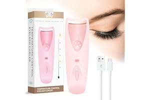 EFINITYER Heated Eyelash Curler - Electic Eyelash Curlers with Heat, Effort-Saving and No Pinching, Compact and Rechargable, Pink