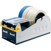 Excell ET-447 Heavy Duty Steel Desk Tape Dispenser 4" Wide 3" Core | With Safety Blade Cover, Desk Top Dispenser for Home,Office, Shop, Retail Store and Warehouse Wrapping Purpose