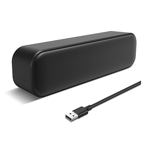 USB Computer Speaker for Desktop, USB Powered, Plug and Play, Soundbar  Portable Mini PC Speaker for Desktop Computer and Windows PCs(Black) in  Kuwait