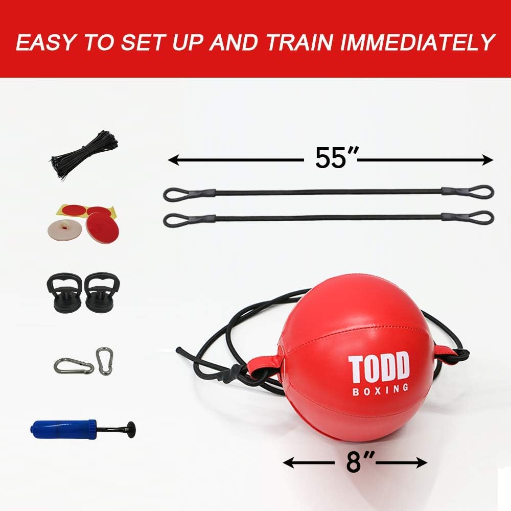 GOFORIT Durable Double End Bag - Train Strike & Reflex & Cardio Beginner Boxing MMA Speed Ball - Easy to Set up and Train Immediately Punching Bag : Sports & Outdoors