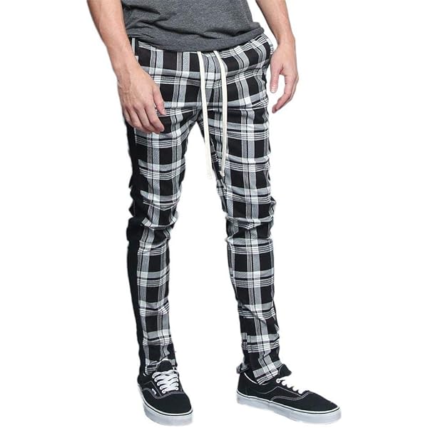 Men's Trackpants Style Solid Side Stripe Pants with Ankle