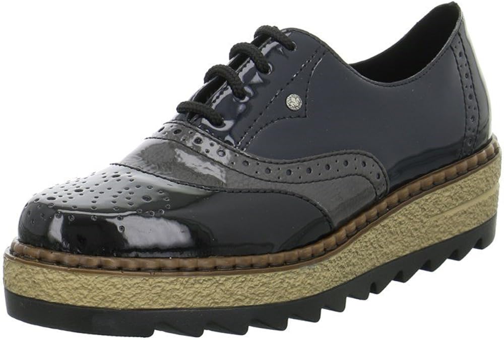 Amazon.com | Rieker Women Lace-Up Shoes Black, (Schwarz/fumo/Marine) 55818-02 | Fashion Sneakers