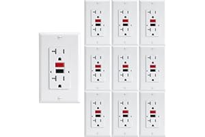 OMEENET 20 Amp GFCI Outlet, Tamper Resistant, Weather Resistant, Self Test GFI Receptacle, 20Amp Ground Fault Circuit Interrupter Outlet for Indoor or Outdoor Use, UL Listed(10 Pack)