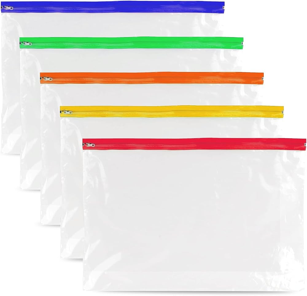 G4GADGET 25 A4 Plus Zip Pouch Document Wallet Assorted Colors Waterproof