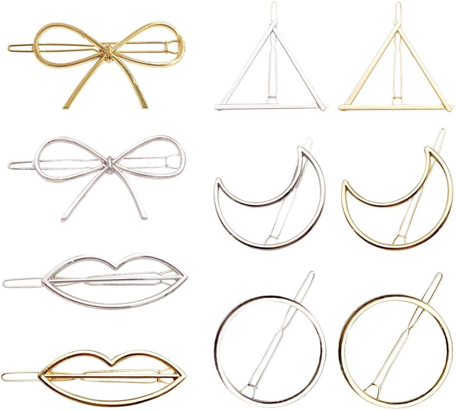 YOFASEN Hair Clip Fashion Various Shape Hair Barrettes Creative Geometric Shape Hollow Barrettes for Women Styling Accessories Hair Pins