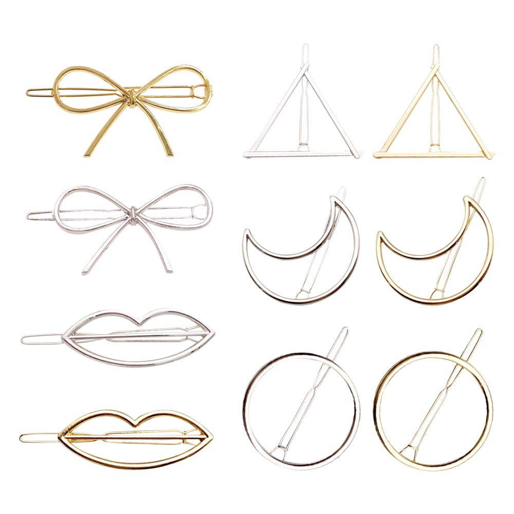 YOFASEN Hair Clip Fashion Various Shape Hair Barrettes Creative Geometric Shape Hollow Barrettes for Women Styling Accessories Hair Pins