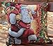 Tache Christmas Festive Winter Holiday Santa Down The Chimney Decorative Woven Tapestry Cushion Throw Pillow Cover Set, 2 Piece 16 x 16 Inches