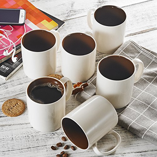 Panbado-Kaffeebecher-6-teilig-Set-aus-Porzellan-450-ml-Kaffeetassen-Braun-Creme
