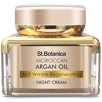 StBotanica Moroccan Argan Oil Anti Wrinkle Regenerating Night Cream, 50g - Intense Nourishing & Renewal Overnight Regeneration Cream