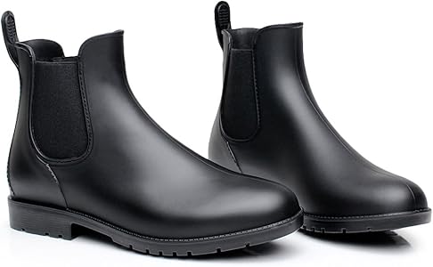 shiny ankle rain boots