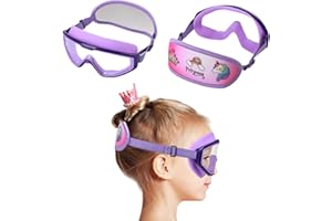 RUIGAO Kids Swim Goggles Age 3-8,Child Goggles No Hair Pull,Wide Swimming Mask Boys/Girls
