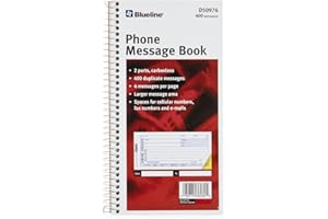 Blueline Telephone Message Books Pack of 2 D50976 400 Messages with Carbonless Duplicates English 11-Inchx5-11/16-Inch (D5097