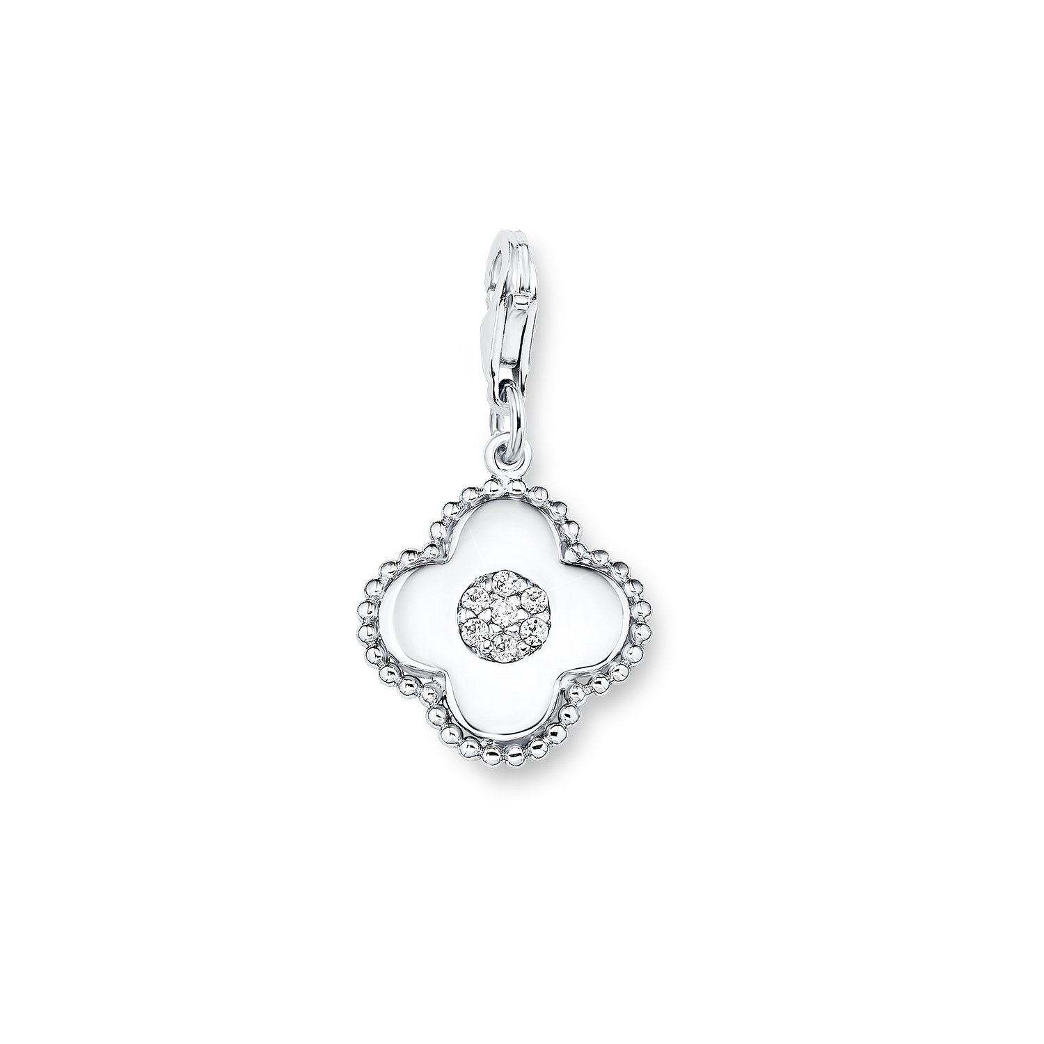 s.Oliver Jewel 508841 Women's Charm Rhodium-Plated 925 Silver with White Zirconia