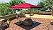Tylor's Garden 8-1/2 Ft Cantilever Market Outdoor Patio Umbrella Hanging Umbrella Cross Base Crank UV Resistant, Burgundy
